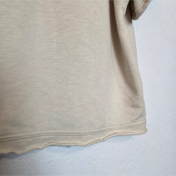 AMERICAN EAGLE Oversized Cropped Collared Sweatshirt Fleece Lined Top Boxy Sz L - Picture 6 of 11